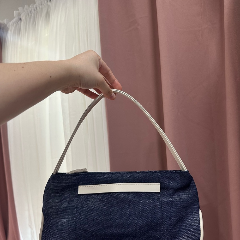 Estee Lauder Navy and White Shoulder Bag